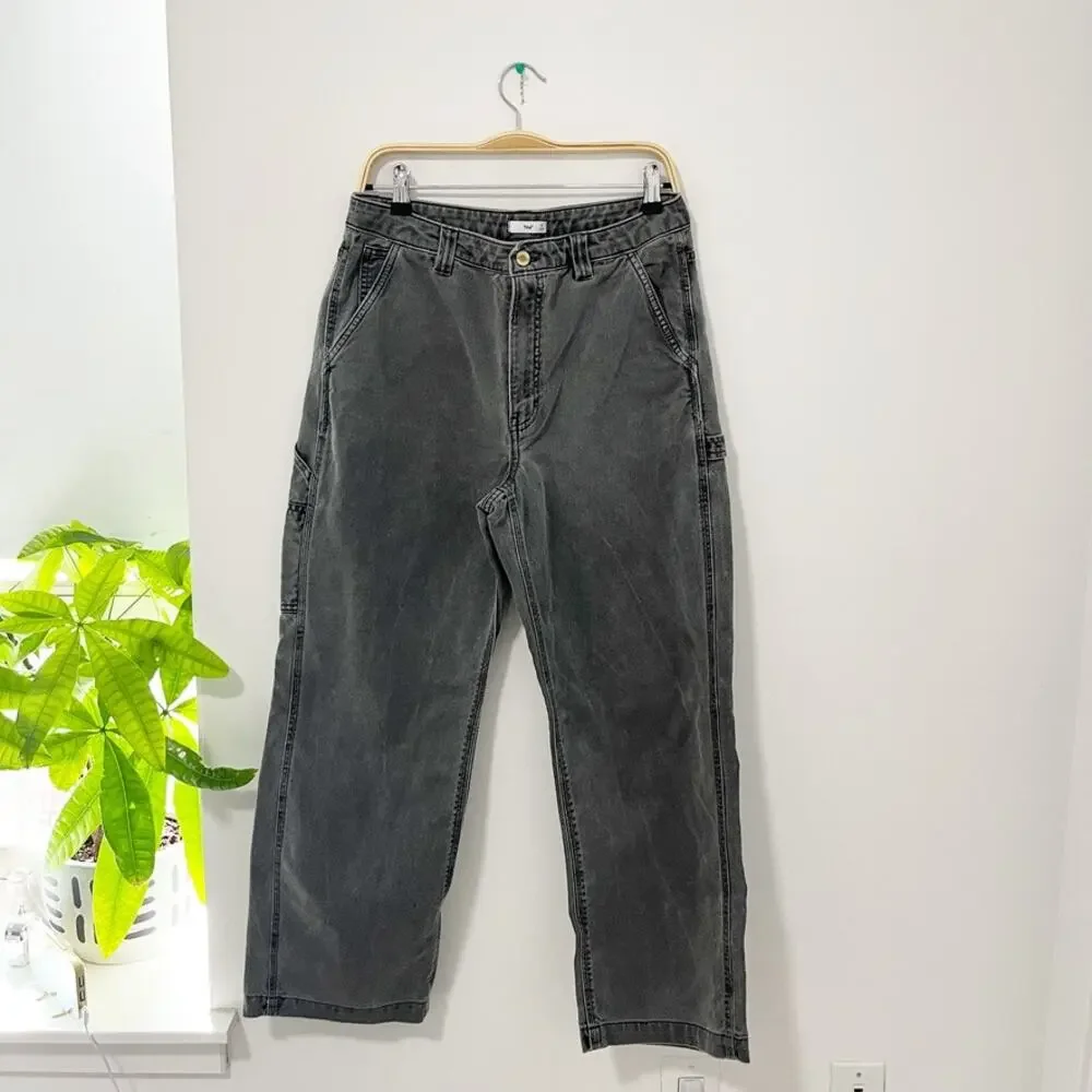Aritzia Tna Gray Cargo Relaxed Fit Baggy Jeans Size 10t